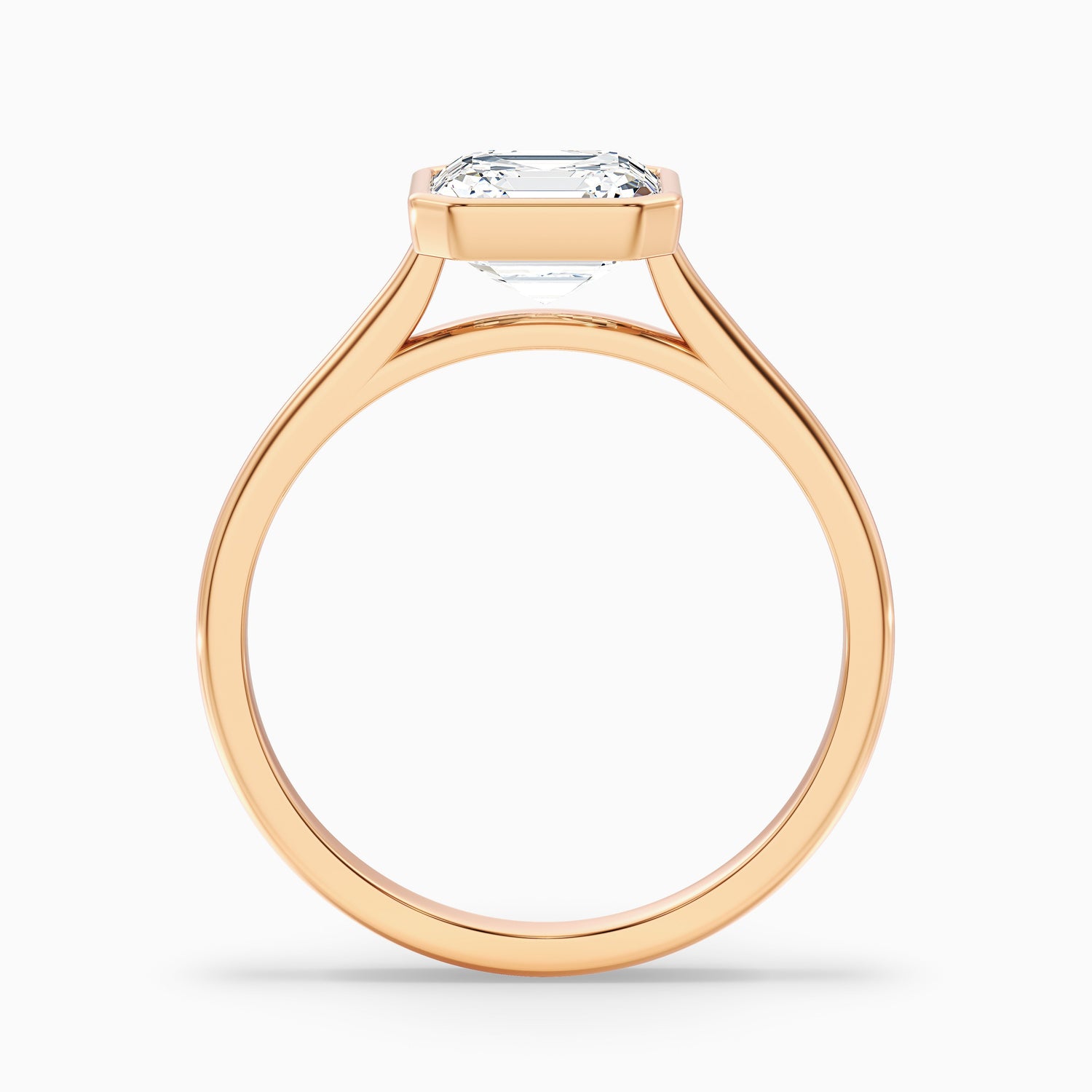 Louisa 2.5 Carat Asscher Cut Lab Grown Diamond Bezel Set Engagement Ring in 14k Rose Gold