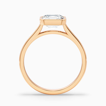 Louisa 5 Carat Asscher Cut Lab Grown Diamond Bezel Set Engagement Ring in 925 Sterling Silver