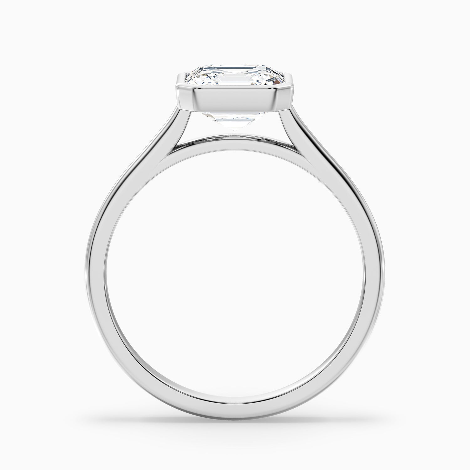 Louisa 4 Carat Asscher Cut Lab Grown Diamond Bezel Set Engagement Ring in 925 Sterling Silver