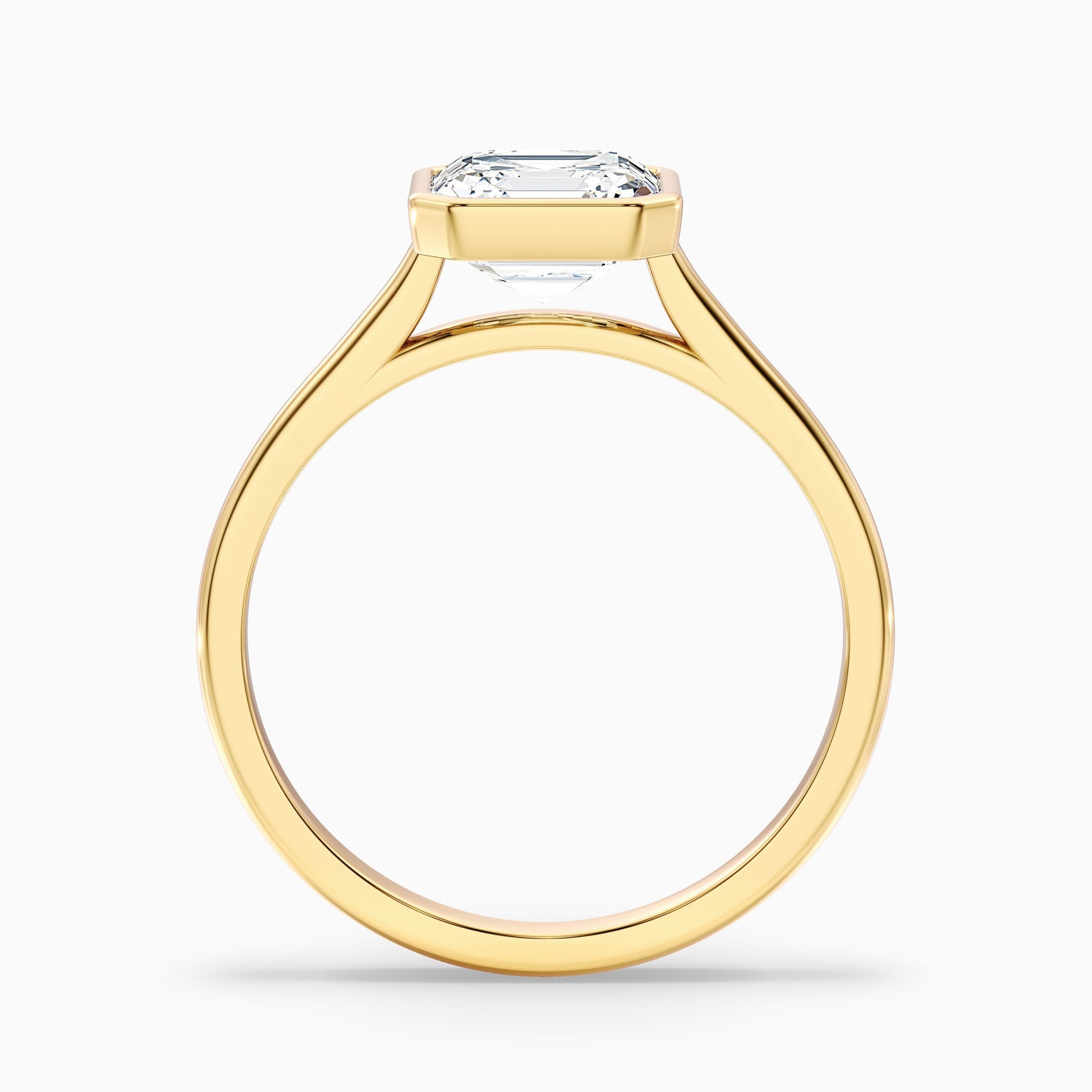 Louisa 1.5 Carat Asscher Cut Lab Grown Diamond Bezel Set Engagement Ring in 925 Sterling Silver