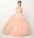 Juliet 1420 Crystal Beading Layered Tulle Skirt Quinceanera Dress by DiscountDressShop