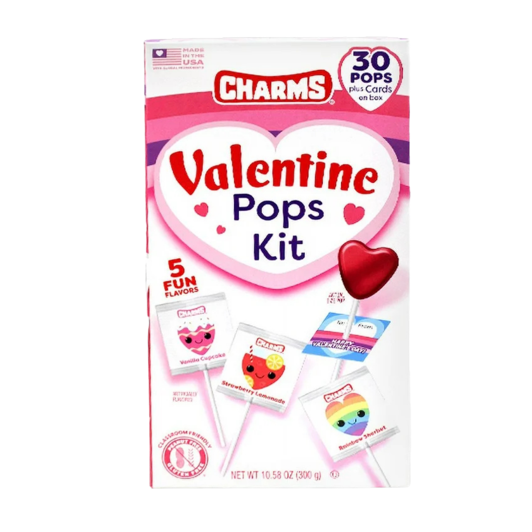 Charms Valentine Pops Kit with Exchange Cards (30 Count / 10.58oz) by Farmacias Savia