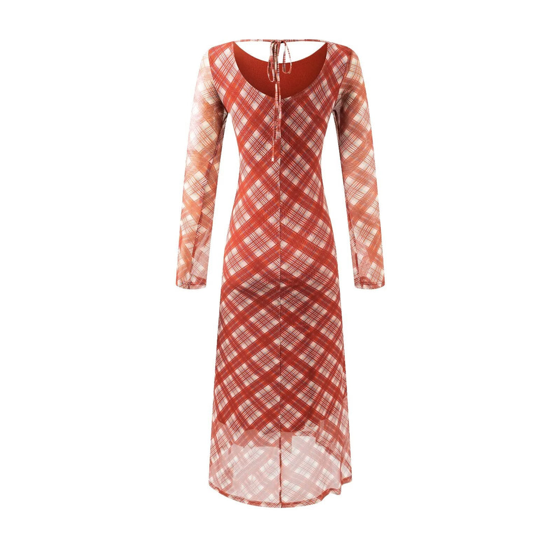 Casual Waist Controlled Sexy Backless Lace up Plaid Dress Women by Ragazza