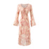 Women Bell Sleeve Mid Length Long Sleeve Printed Dress by Ragazza