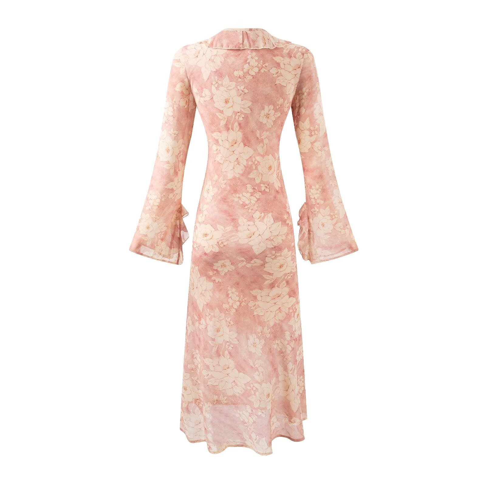 Women Bell Sleeve Mid Length Long Sleeve Printed Dress by Ragazza