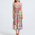 Women Printed Spaghetti Strap Dress With Elastic Back And High Waist by Ragazza