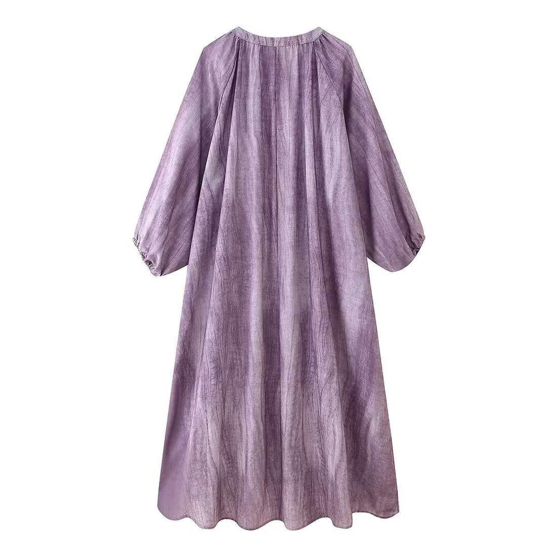 Women Clothing Western Linen Tie Dyed Long Shirt Dress by Ragazza