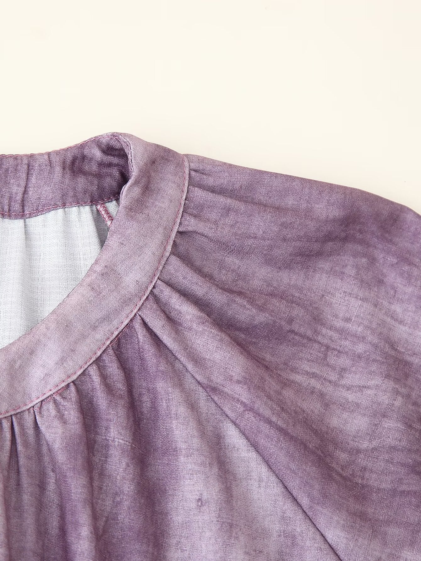 Women Clothing Western Linen Tie Dyed Long Shirt Dress by Ragazza