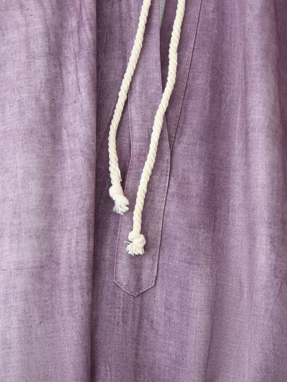Women Clothing Western Linen Tie Dyed Long Shirt Dress by Ragazza