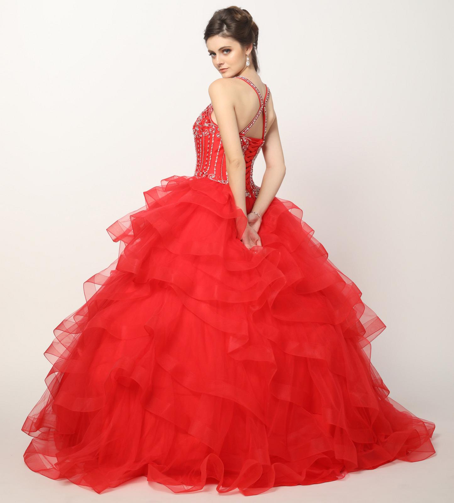 Juliet 1423 A-Line Princess Ball Gown Ruffled Tiered Tulle with Jacket by DiscountDressShop