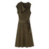 Early Autumn Women Clothing French Suede Leather Mid-Length Irregular Asymmetric Dress by Ragazza
