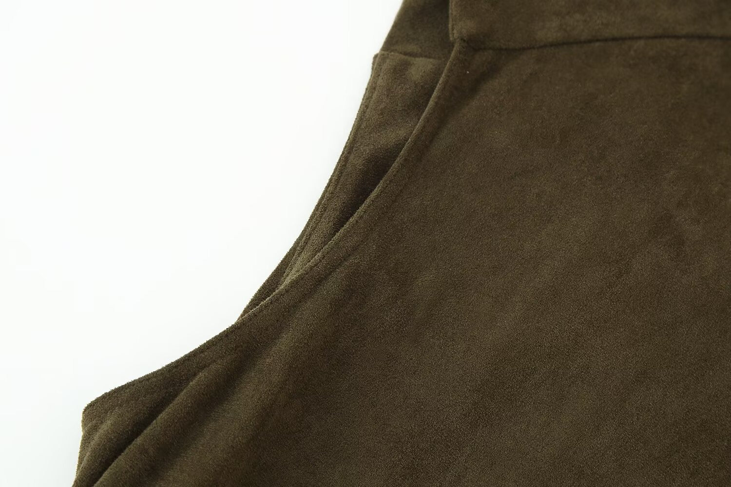 Early Autumn Women Clothing French Suede Leather Mid-Length Irregular Asymmetric Dress by Ragazza