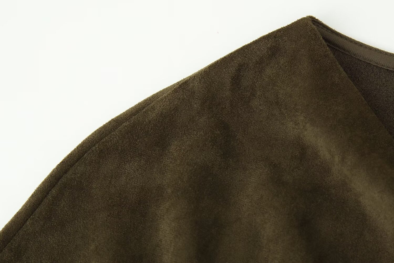 Early Autumn Women Clothing French Suede Leather Mid-Length Irregular Asymmetric Dress by Ragazza