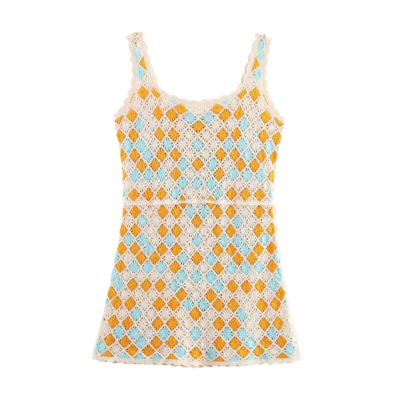 Women Clothing Fall Cute Youth Looking Girlish Crochet Vest Dress by Ragazza