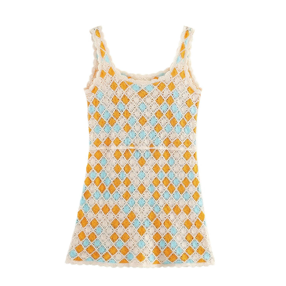 Women Clothing Fall Cute Youth Looking Girlish Crochet Vest Dress by Ragazza
