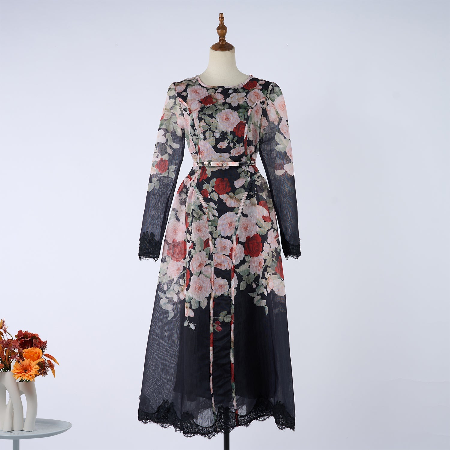 Women Printed Long Sleeved Summer And Autumn Vacation Dress by Ragazza