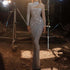 Women Clothing Dress Hollow Out Cutout out Shoulder Baring Bandeau Slim Fit Mesh Sequ Dress by Ragazza