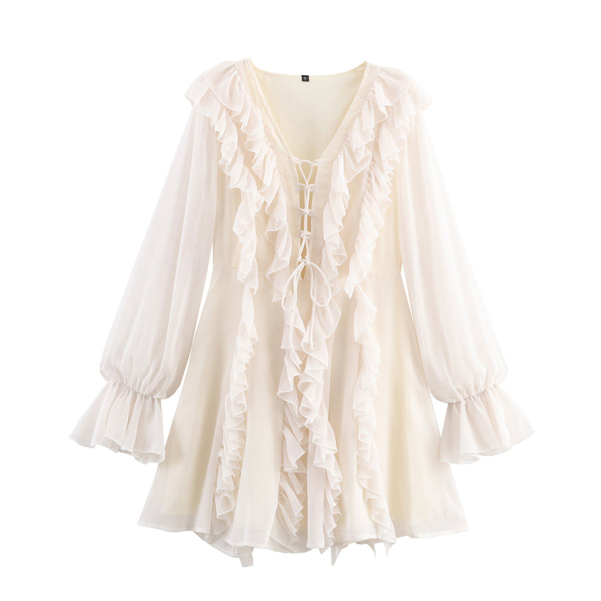 Elegant Women Clothing V neck Chiffon Multi Layer Ruffled Dress by Ragazza