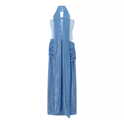 Autumn Entry Lux Sequined Ribbon Sleeveless Tube Top Cocktail Dress by Ragazza