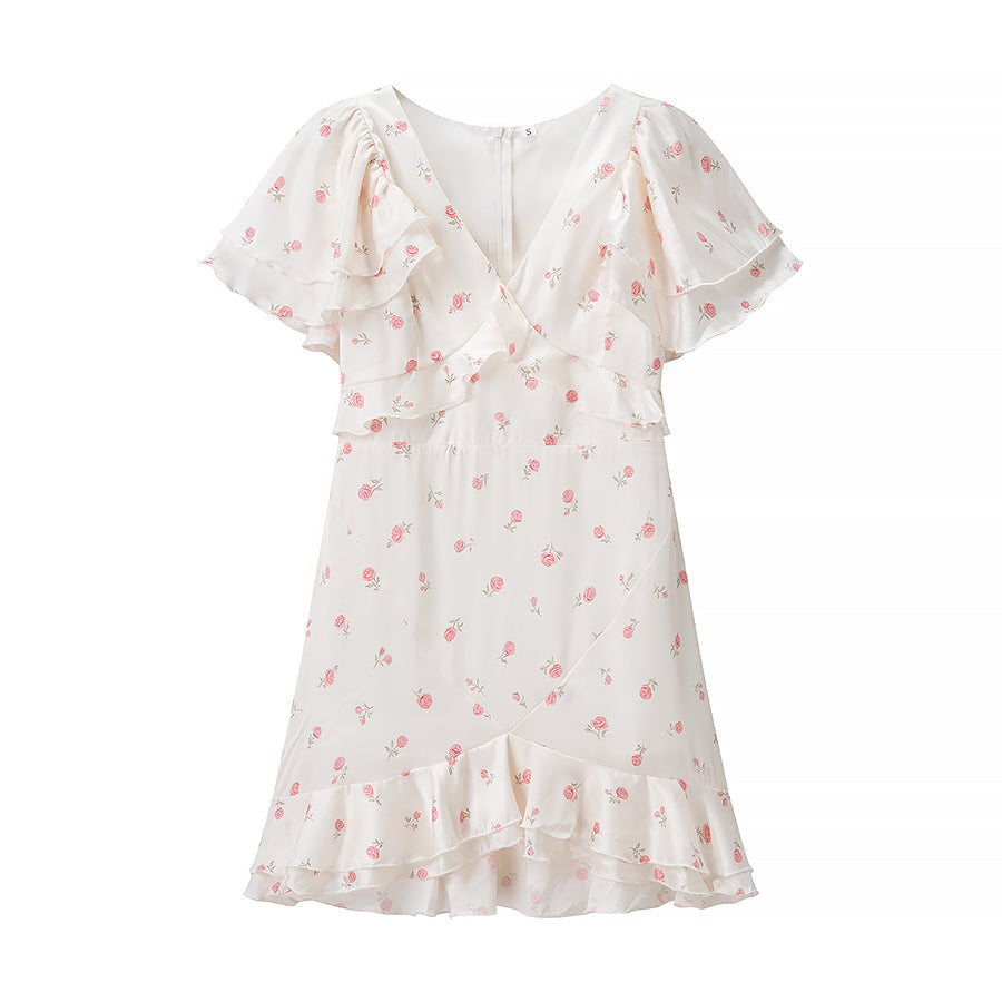 Elegant Women Design Floral Casual Silky Floral Dress by Ragazza