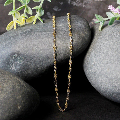 2.0mm 14k Two-Tone Gold Singapore Chain by Bids.com