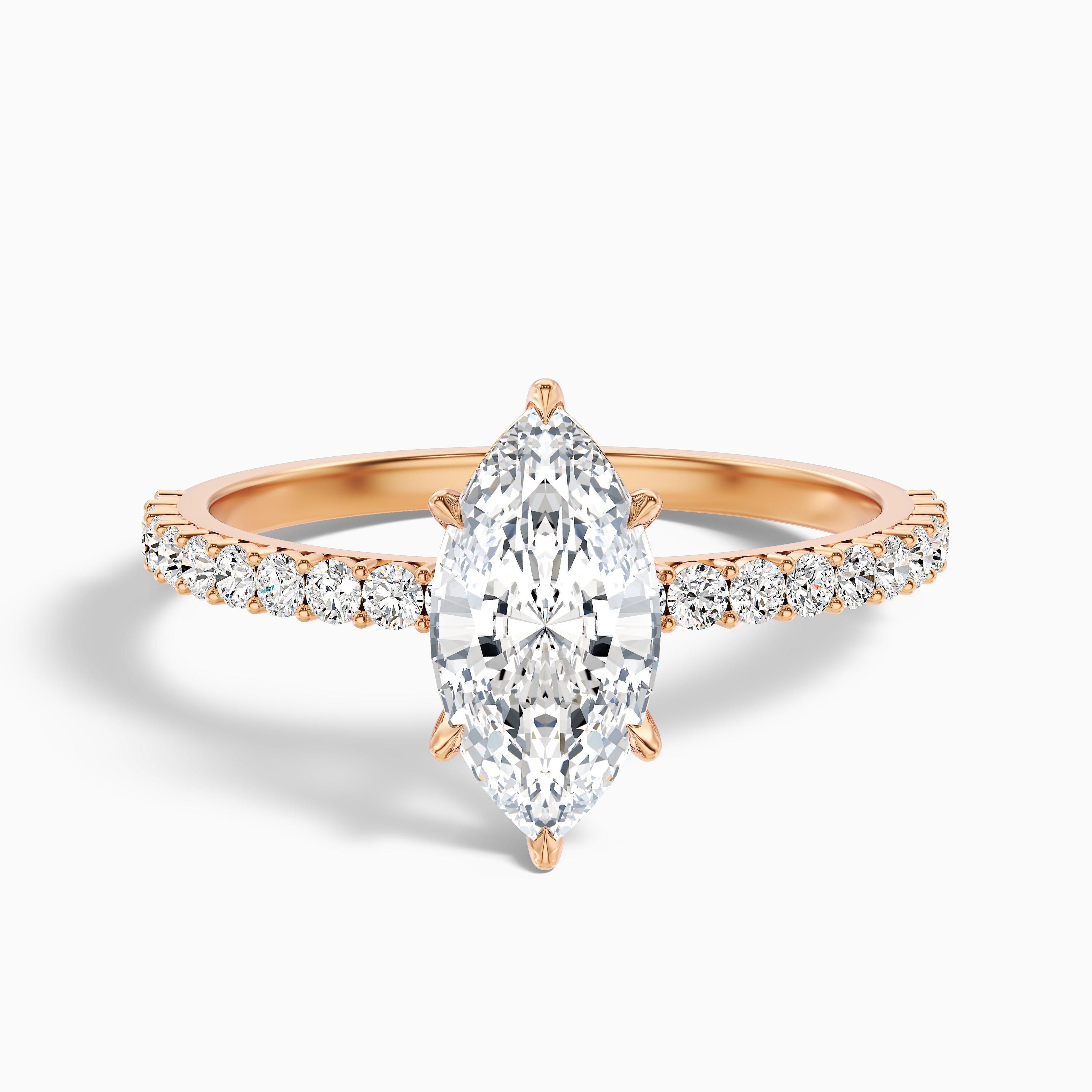Naomi 1.5 Carat Marquise Side Stone Moissanite Engagement Ring in 10k Yellow Gold