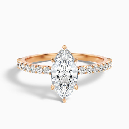 Naomi 5.5 Carat Marquise Side Stone Moissanite Engagement Ring in Platinum