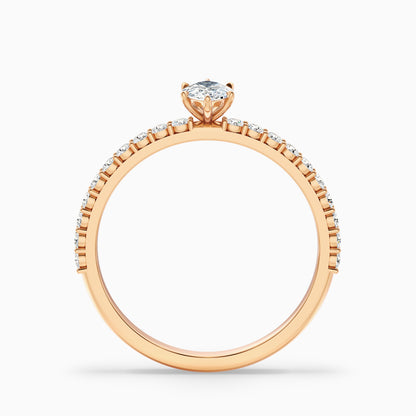 Jamie 4 Carat Marquise Side Stone Pave Lab Grown Diamond Ring in 10k White Gold