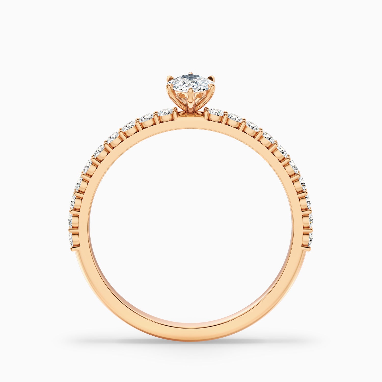 Jamie 1 Carat Marquise Side Stone Pave Lab Grown Diamond Ring in 14k Yellow Gold