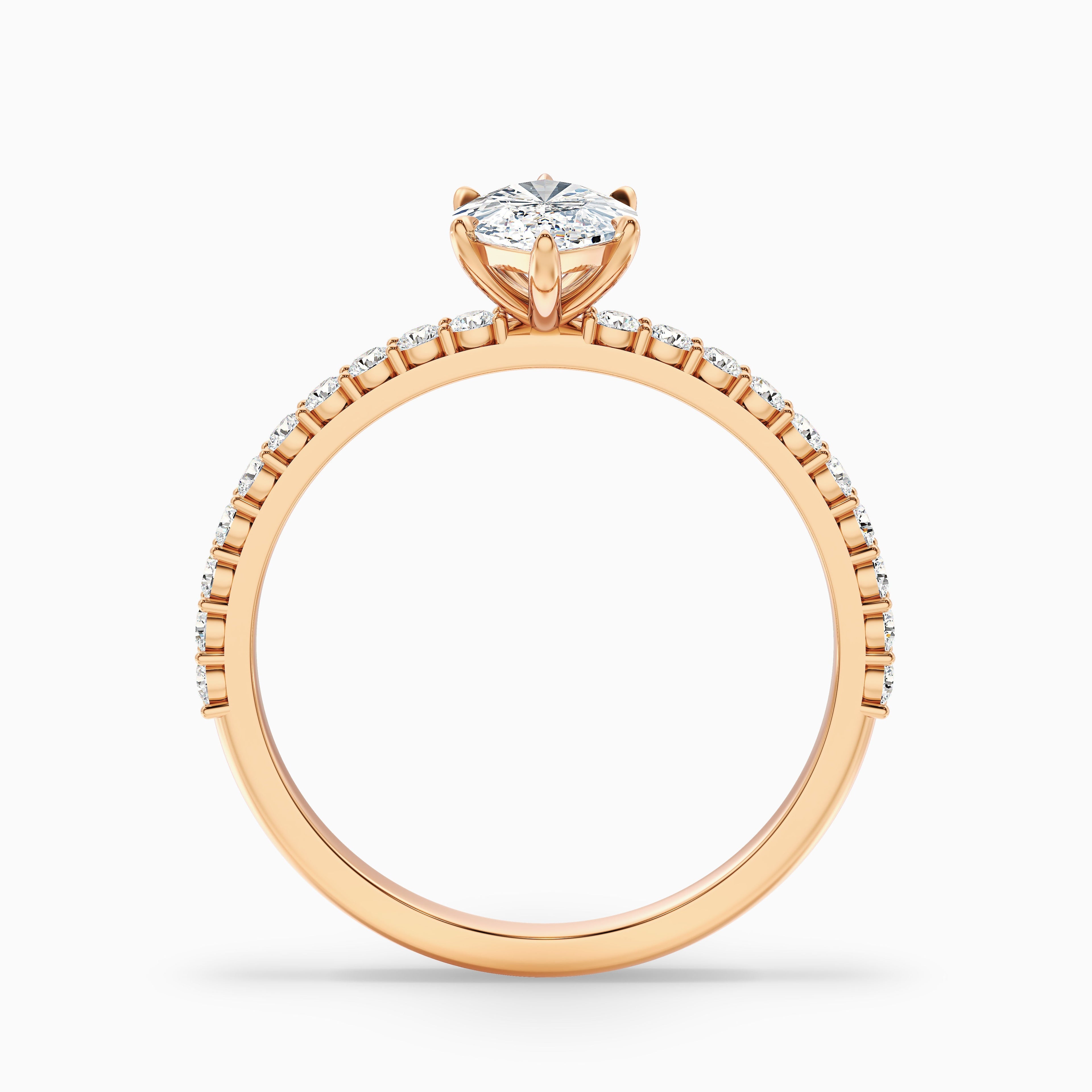 Naomi 1.5 Carat Marquise Side Stone Moissanite Engagement Ring in 18k Yellow Gold