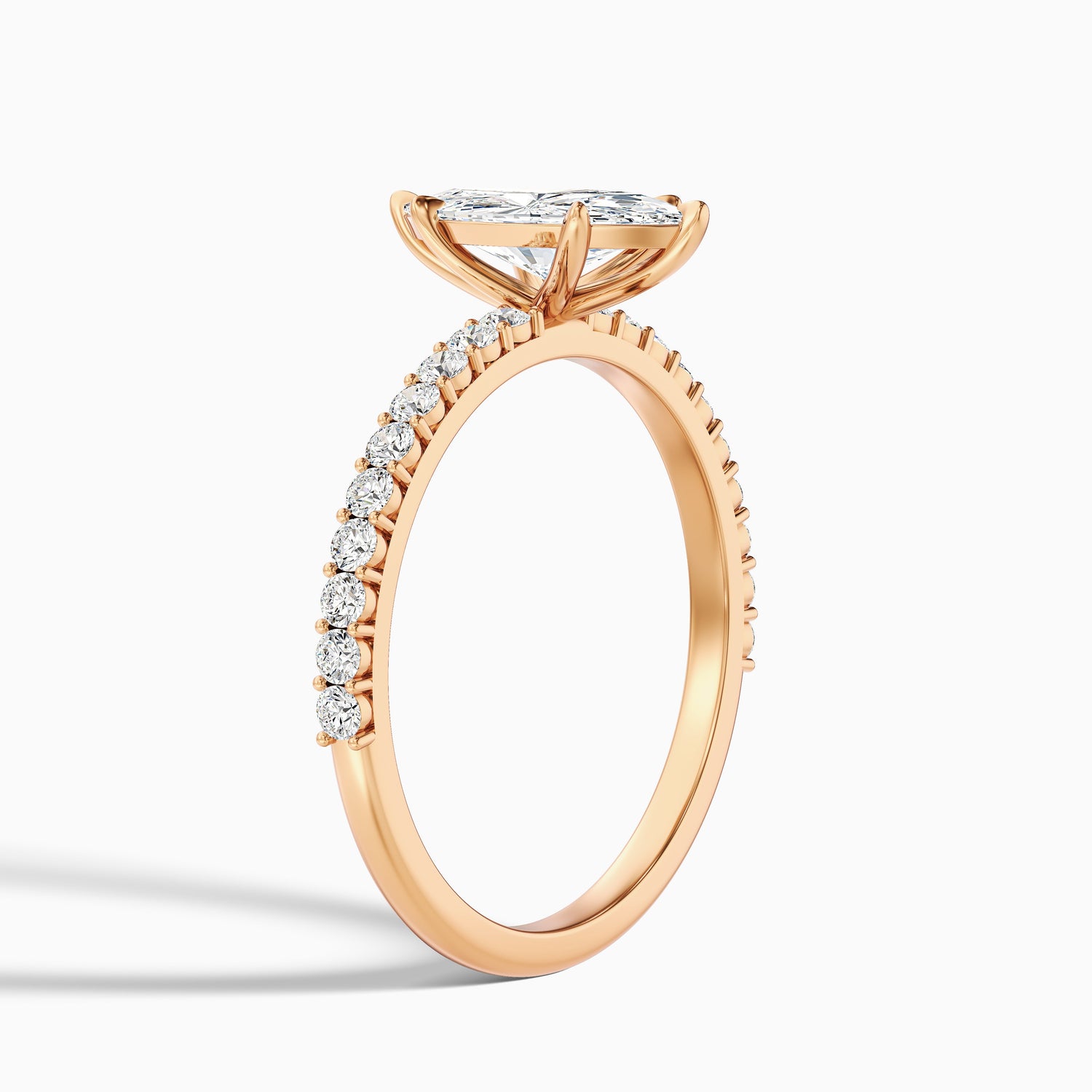 Naomi 1.5 Carat Marquise Side Stone Moissanite Engagement Ring in 18k Yellow Gold