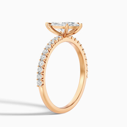 Naomi 5 Carat Marquise Side Stone Moissanite Engagement Ring in 10k Yellow Gold