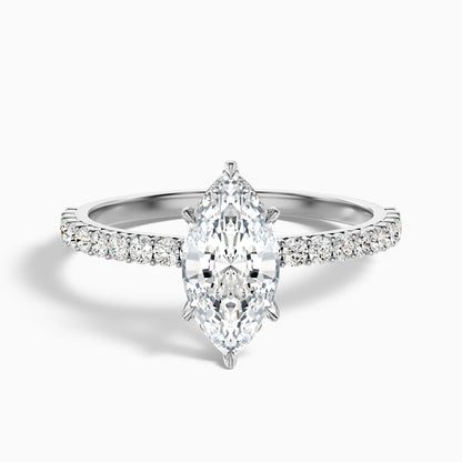 Naomi 5 Carat Marquise Side Stone Moissanite Engagement Ring in 18k Rose Gold