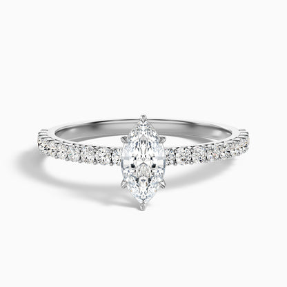 Jamie 4.5 Carat Marquise Side Stone Pave Lab Grown Diamond Ring in 925 Sterling Silver