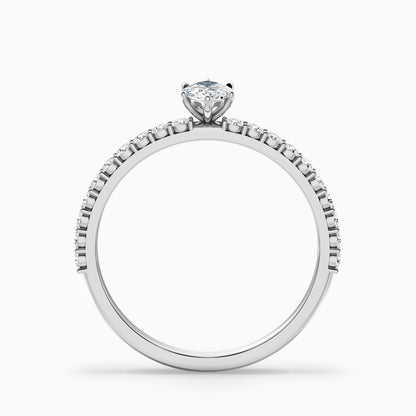 Jamie 3.5 Carat Marquise Side Stone Pave Lab Grown Diamond Ring in 14k White Gold