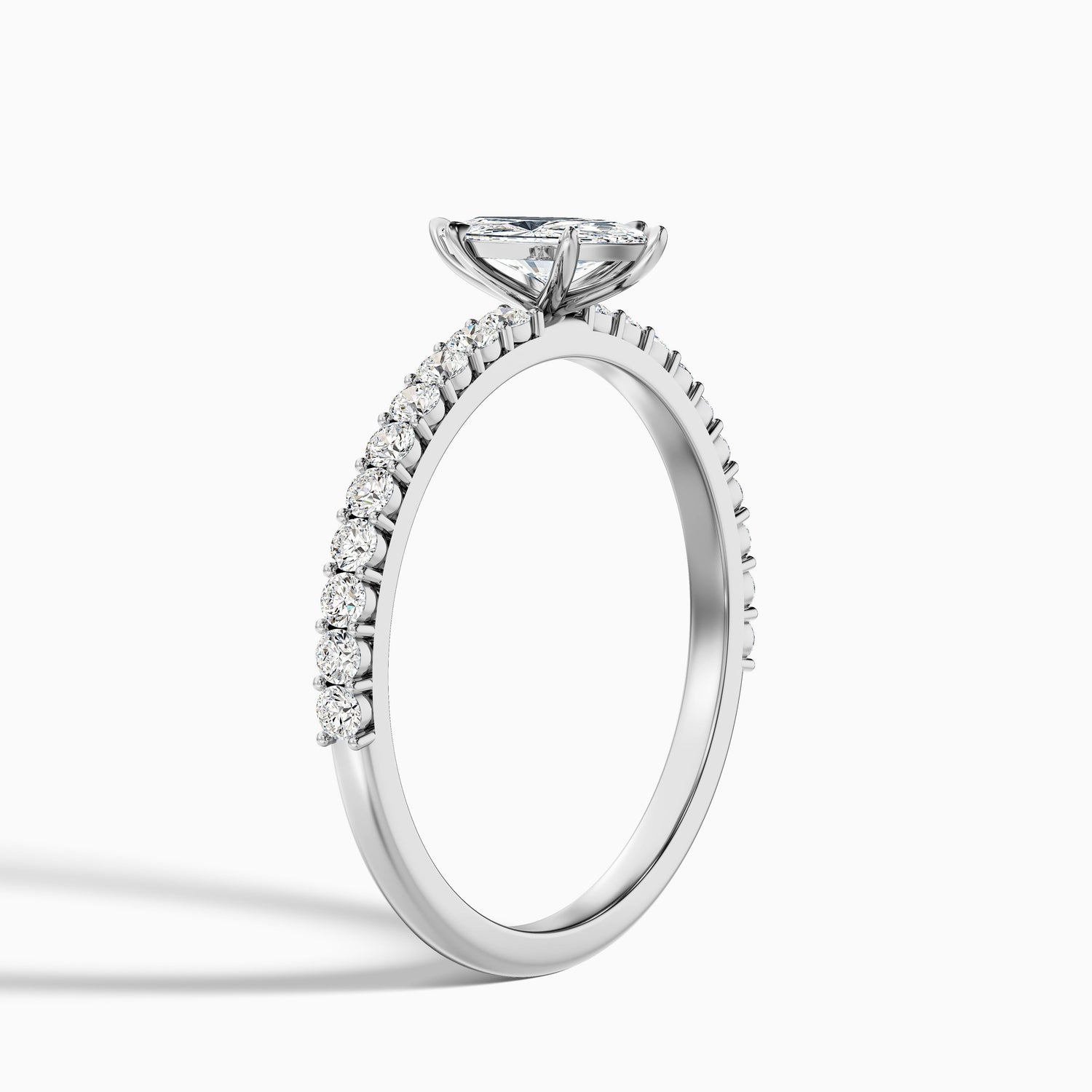 Jamie 3 Carat Marquise Side Stone Pave Lab Grown Diamond Ring in 18k Rose Gold