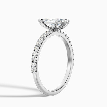 Naomi 4 Carat Marquise Side Stone Moissanite Engagement Ring in 10k Yellow Gold