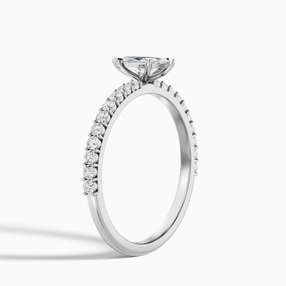 Jamie 3.5 Carat Marquise Side Stone Pave Lab Grown Diamond Ring in 14k White Gold