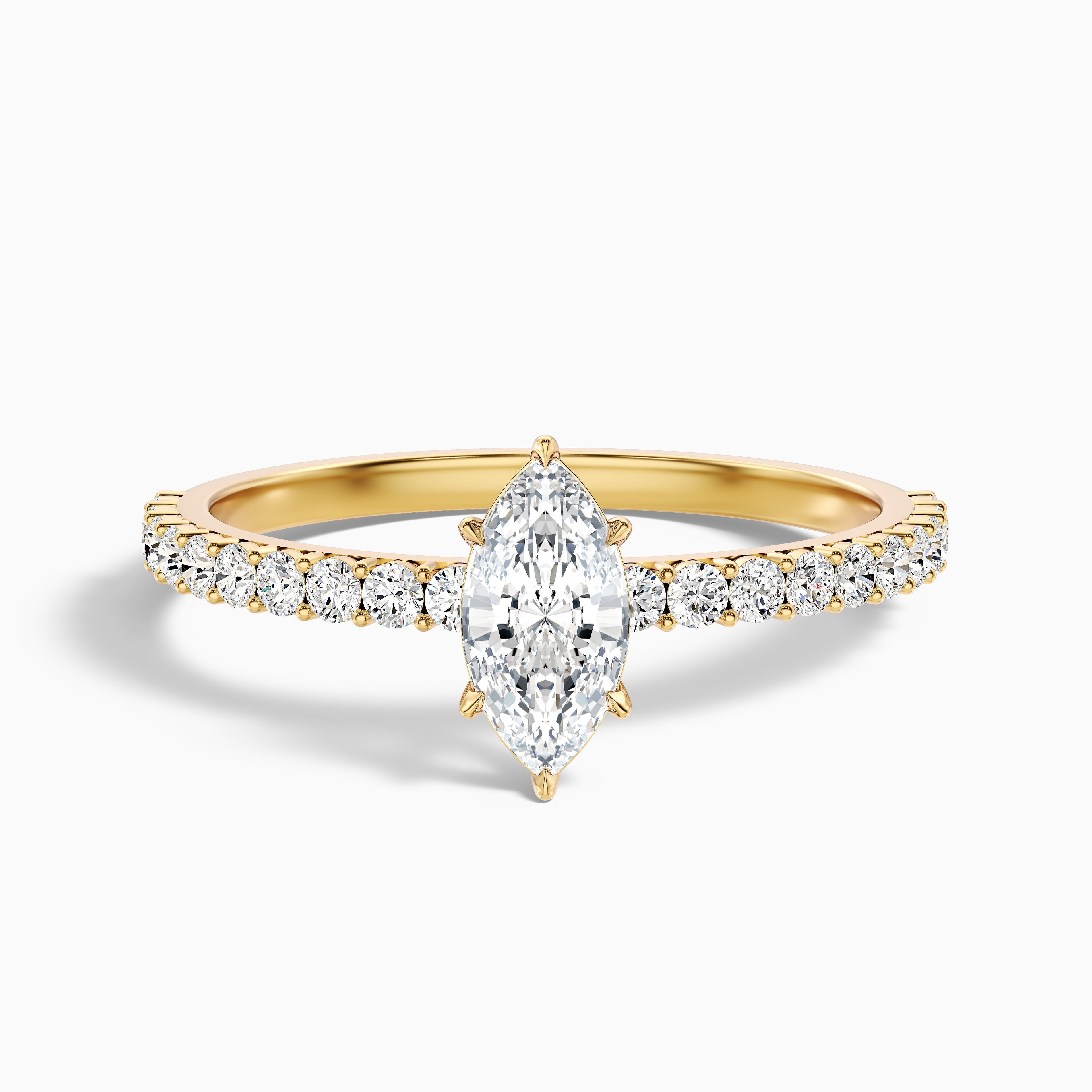 Jamie 3 Carat Marquise Side Stone Pave Lab Grown Diamond Ring in Platinum