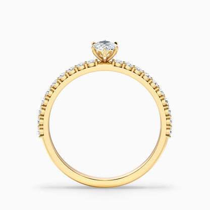 Jamie 3.5 Carat Marquise Side Stone Pave Lab Grown Diamond Ring in 14k Yellow Gold