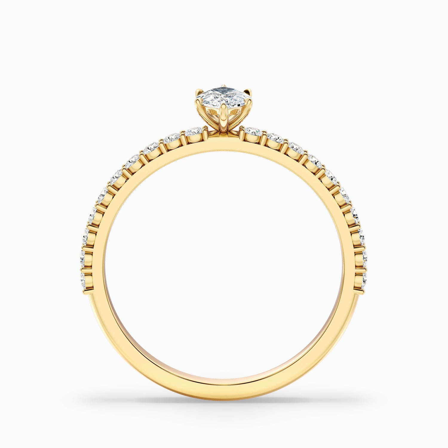 Jamie 4 Carat Marquise Side Stone Pave Lab Grown Diamond Ring in 14k White Gold