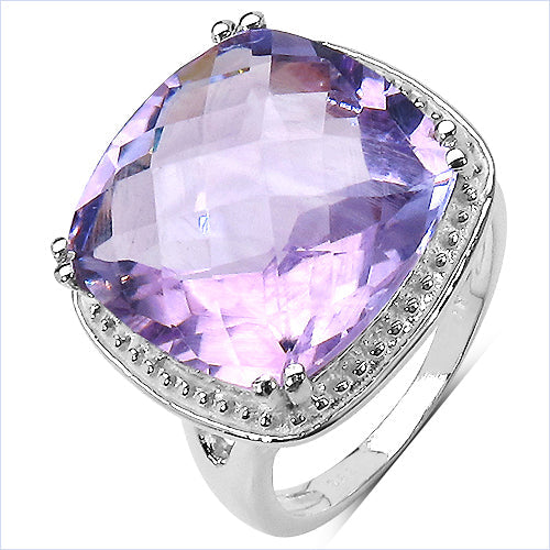 11.93 Carat Genuine Amethyst .925 Sterling Silver Ring by Bids.com