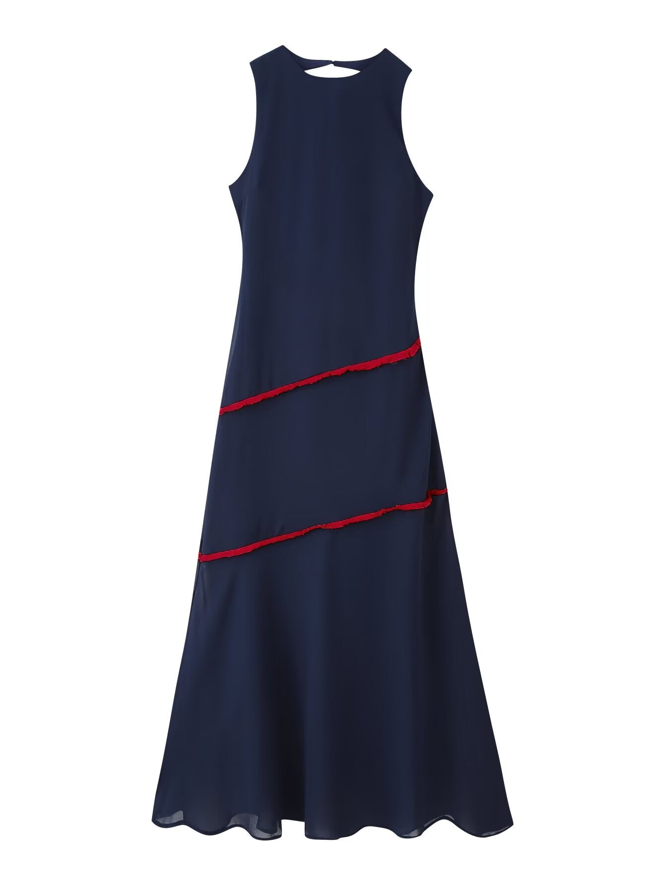 Summer Elegance Sleeveless Contrasting Color with Slits Dress Maxi Dress by Ragazza