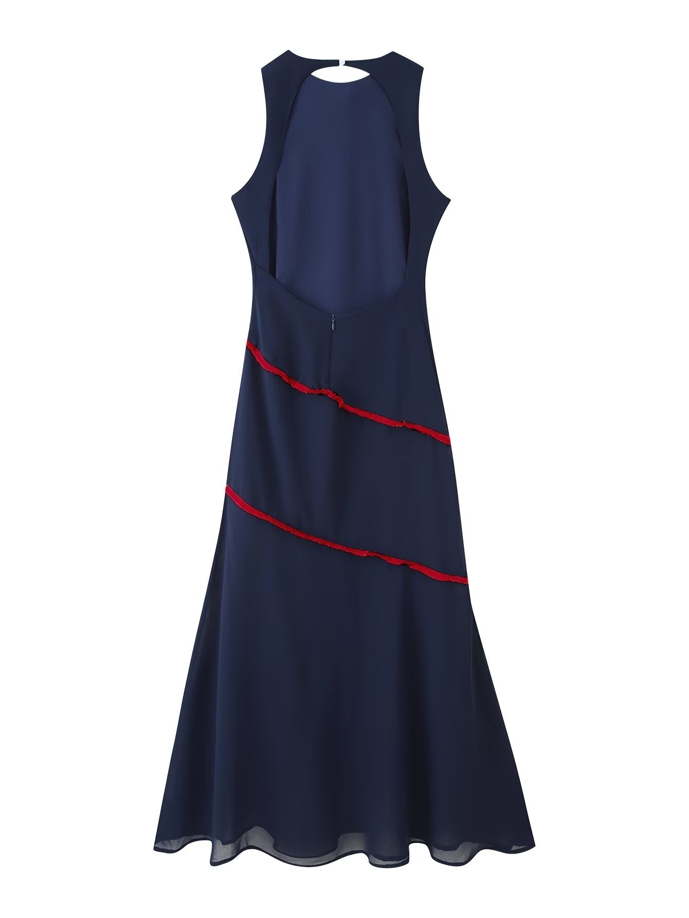 Summer Elegance Sleeveless Contrasting Color with Slits Dress Maxi Dress by Ragazza