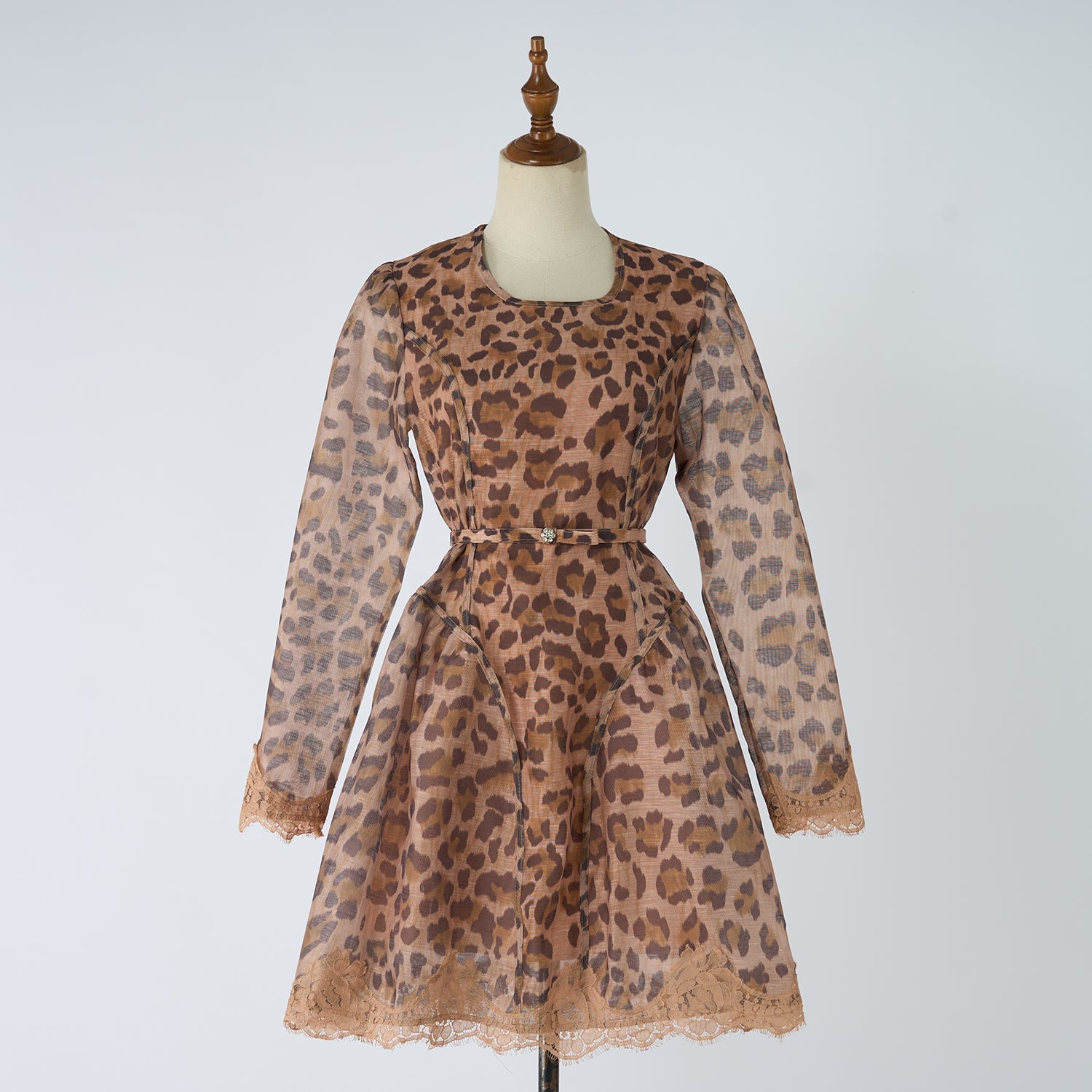 Women Elegant Printed Leopard Print Linen Wrap Around Dress by Ragazza