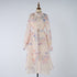 Women Autumn Silk And Cotton Floral Pattern Workwear Style Blouse Style Dress by Ragazza