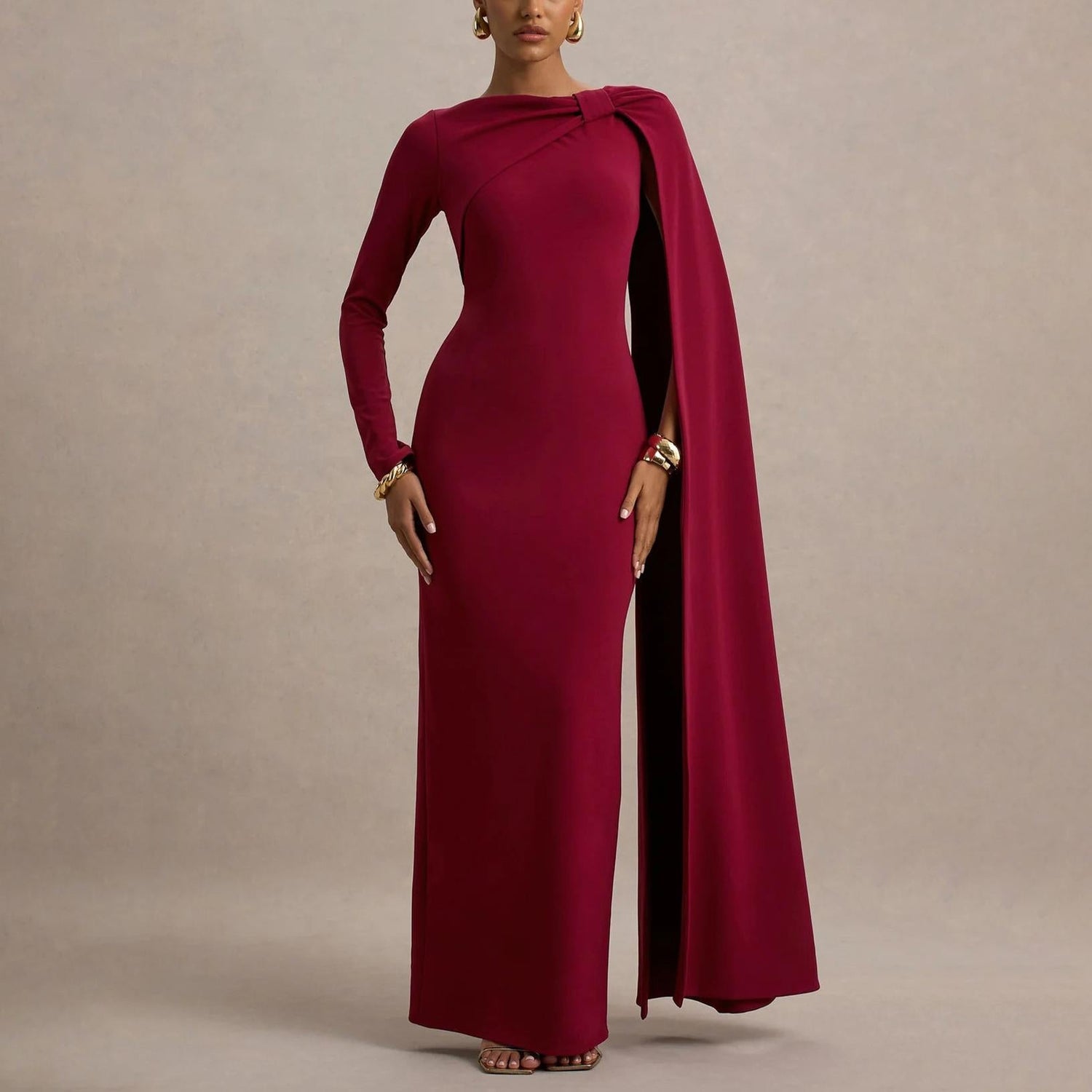 Women Wear One Shoulder Ribbon Evening Dress Long Sleeve Sexy Sheath Dress by Ragazza