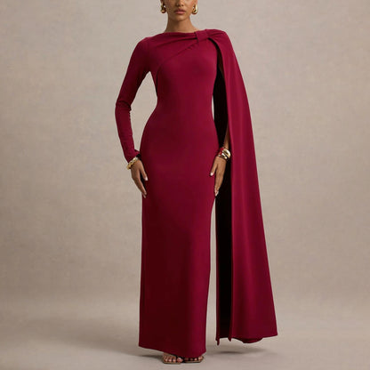 Women Wear One Shoulder Ribbon Evening Dress Long Sleeve Sexy Sheath Dress by Ragazza