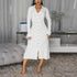 Women Wear V neck Solid Color Dress Single Breasted Long Sleeve Dress by Ragazza