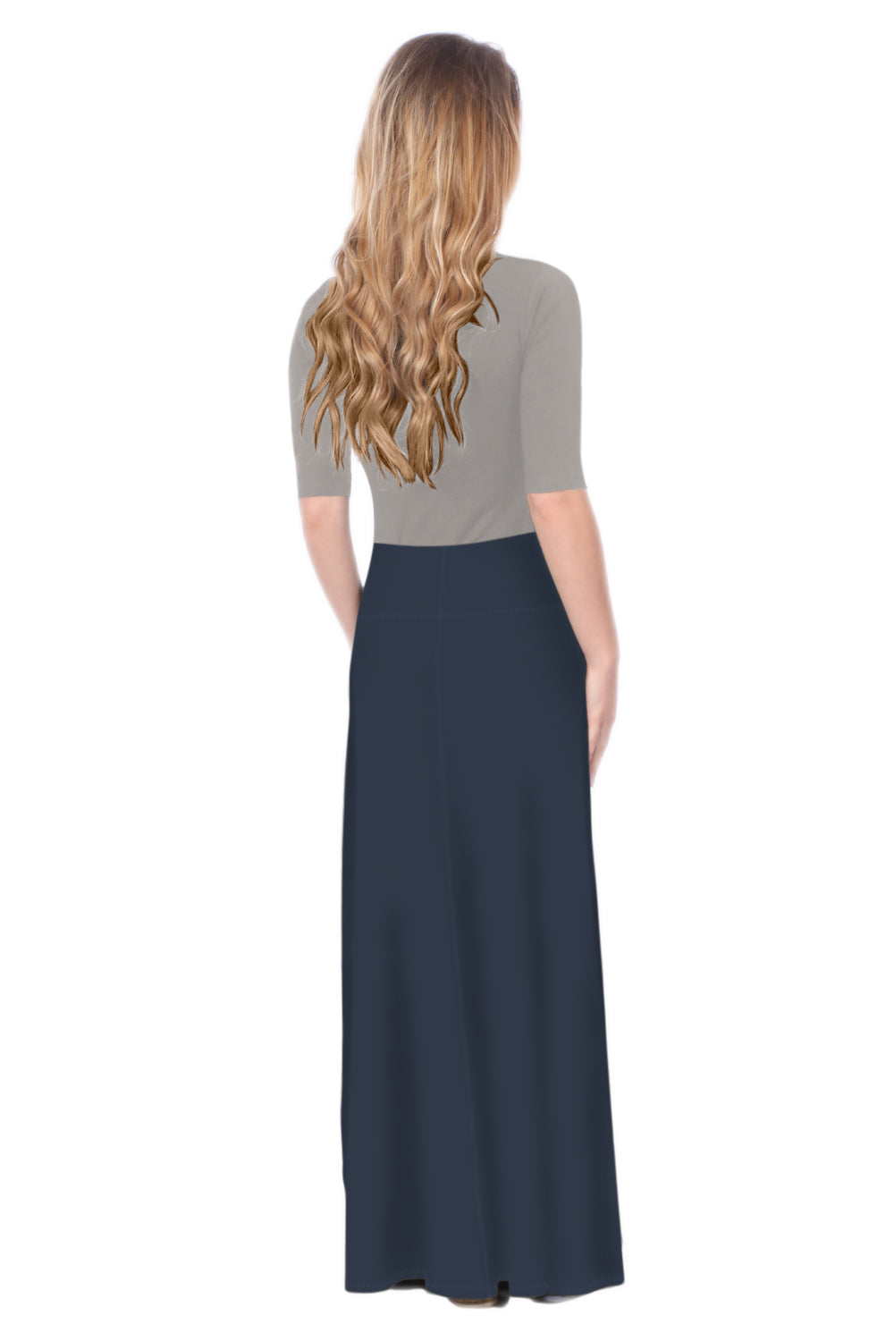 Sleek A-Line Maxi Skirt with Adjustable Fold-Over Waist by Kosher Casual USA
